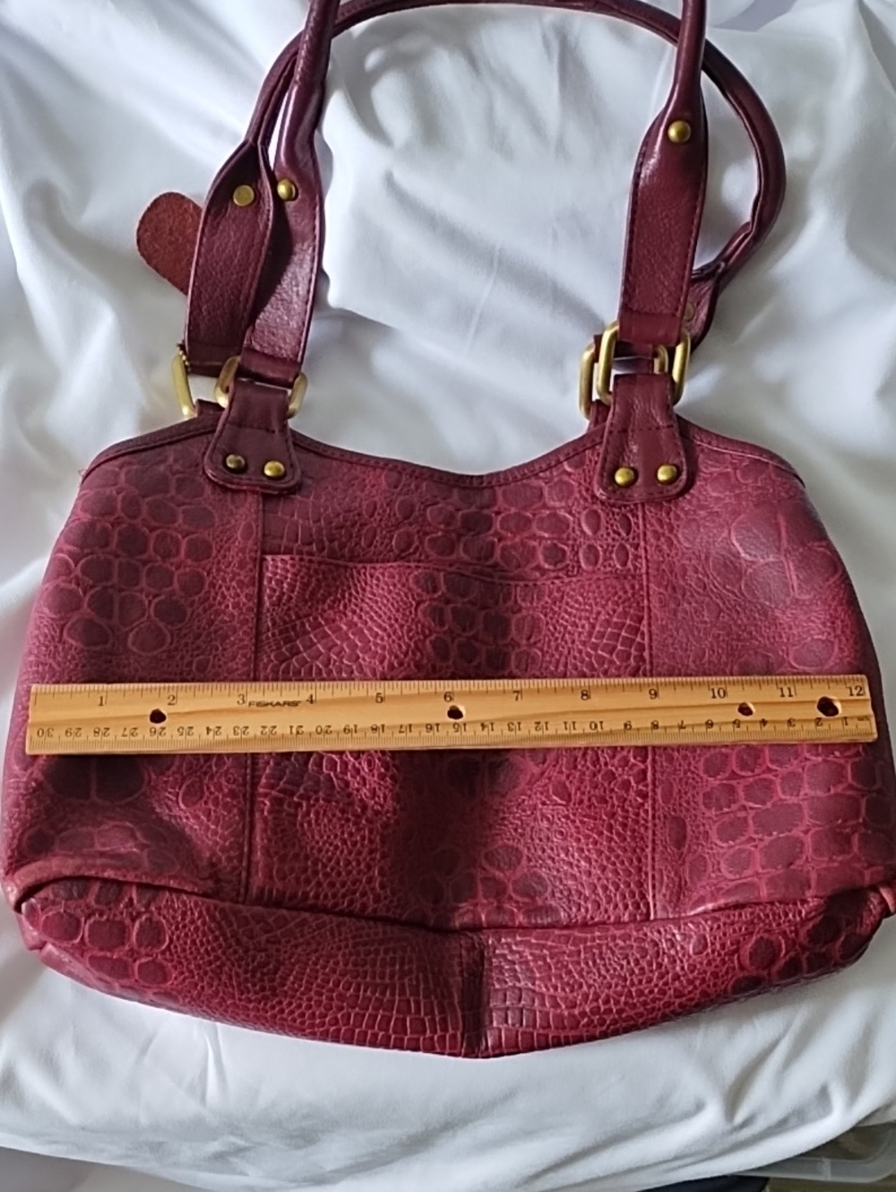 Red Leather Shoulder Bag - Picture 7 of 8